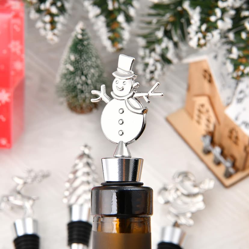 Christmas Wine Bottle Stoppers Set of 2, Wine stoppers for Christmas Thanksgiving Halloween and Easter Decorative, Xmas Wine Stoppers Gift for Hostess - Wine Corker/Wine Bottle Sealer