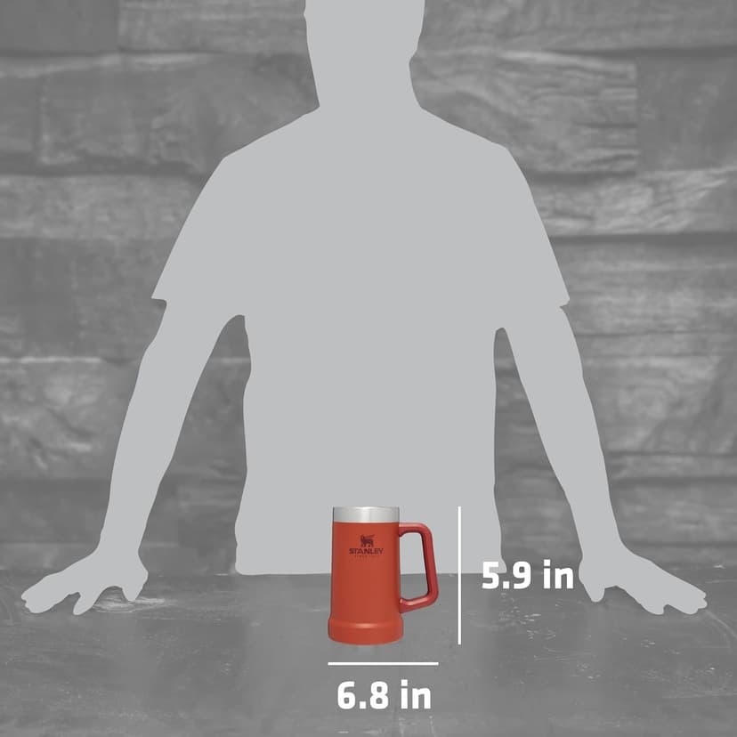 Stanley Stay-Chill Beer Stein 24 oz | Heavy Duty Big Grip Handle | Beer Tumbler Drink Cup, Holds 2 Cans | Insulated Stainless Steel Party Mug | BPA-Free