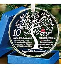 HEXMOZ Wedding Gifts for Couples 2025 - Mr and Mrs Gifts - Bridal Shower Gift, Wedding Ideas for Newly Wed, Bride, Future Mr Mrs - Just Married Glass Ornament 2025, 1st Married Couple Christmas Decor