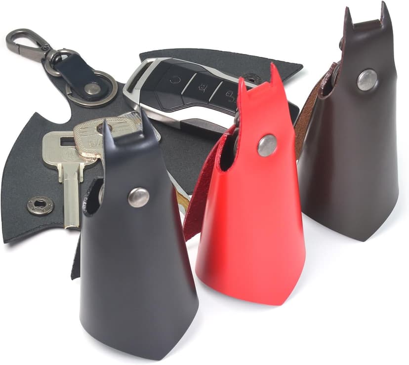 CAILLU KeyChain Leather Bat Shape for men gifts and women Car key fob case,Leather fashion pop keys ring cover holder
