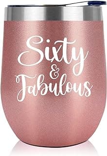 NewEleven 60th Birthday Wine Tumbler - 1965 Birthday Gift For Women | 12 Oz Capacity | Happy 60th Celebration Gift | For Mom, Wife, Aunt