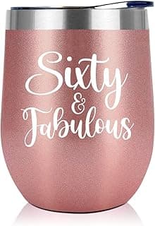 NewEleven 60th Birthday Wine Tumbler - 1965 Birthday Gift For Women | 12 Oz Capacity | Happy 60th Celebration Gift | For Mom, Wife, Aunt