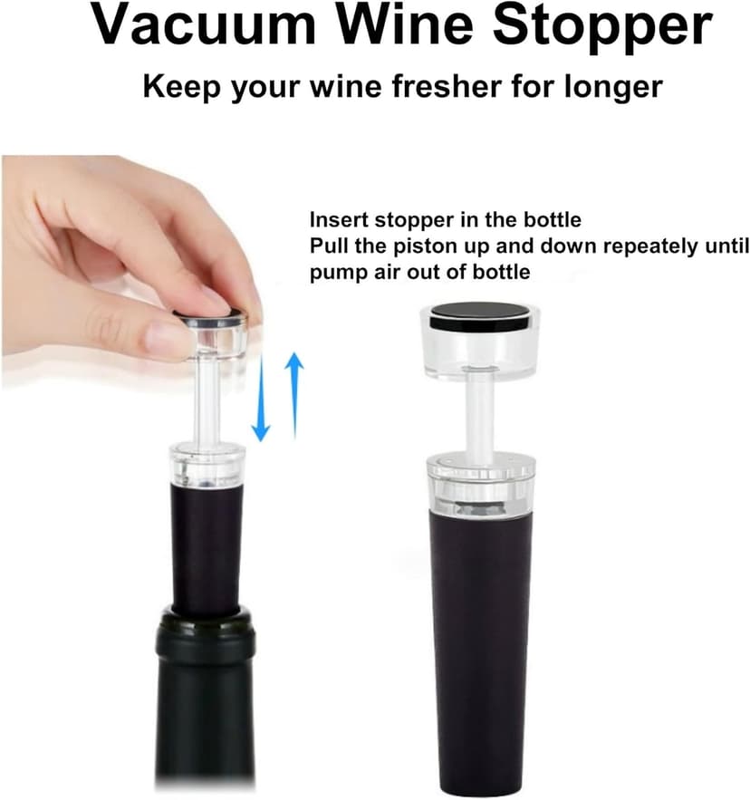 Electric Opener Set With Base, Accessories Including Rechargeable Corkscrew, Aerator, Stoppers and Foil Cutter - Perfect Gifts for Wine Lovers