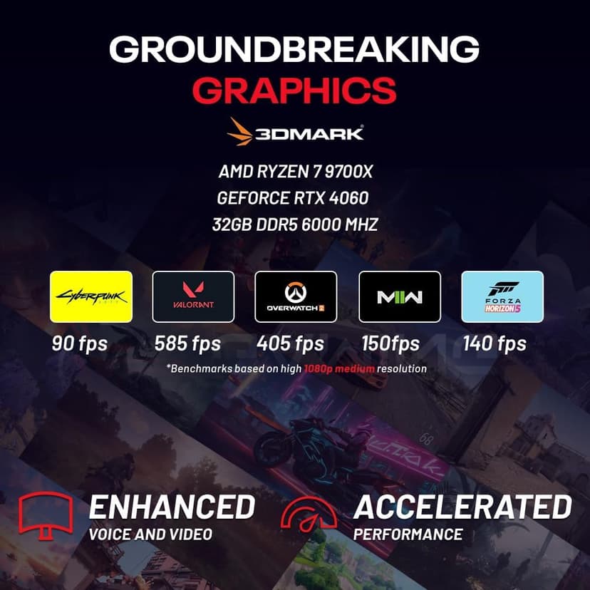 Skytech Azure Gaming PC Desktop, Ryzen 7 9700X 3.8 GHz (5.5GHz Turbo Boost), NVIDIA RTX 4060 8GB GDDR6, 2TB SSD, 32GB DDR5 RAM 6000 RGB, 650W Gold PSU, 360mm ARGB AIO, Wi-Fi, Win 11 Home