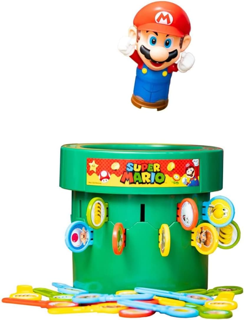 TOMY Pop Up Super Mario Board Game - Family and Preschool Games for Family Game Night - Kids Activities and Super Mario Toys - Girls and Boys Games - 2-4 Players - Ages 4 Years and Up