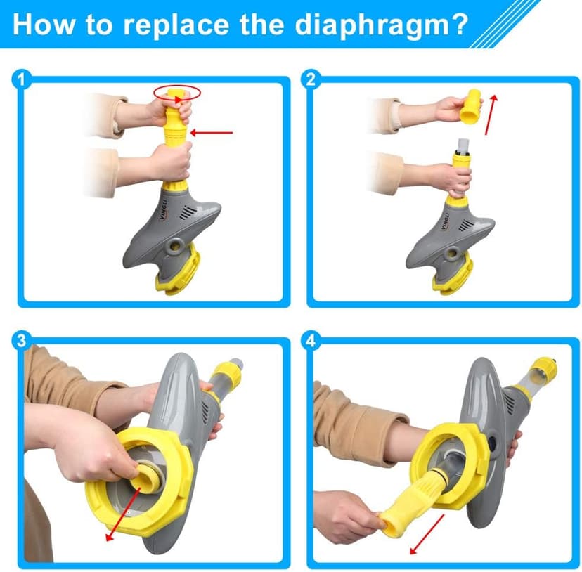 (2024 Upgrade) VINGLI Pool Vacuum Cleaner Automatic Sweeper Swimming Pool Creepy Vacuum (Grey)