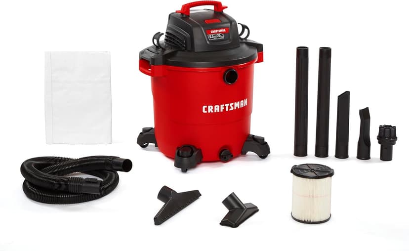 CRAFTSMAN CMXEVBE17596 20 Gallon 6.5 Peak HP Wet Dry Vac, Heavy-Duty Shop Vacuum Wet and Dry with Filter, Dust Bag, Hose and Attachments for Shop, Garage, Jobsite Cleaning