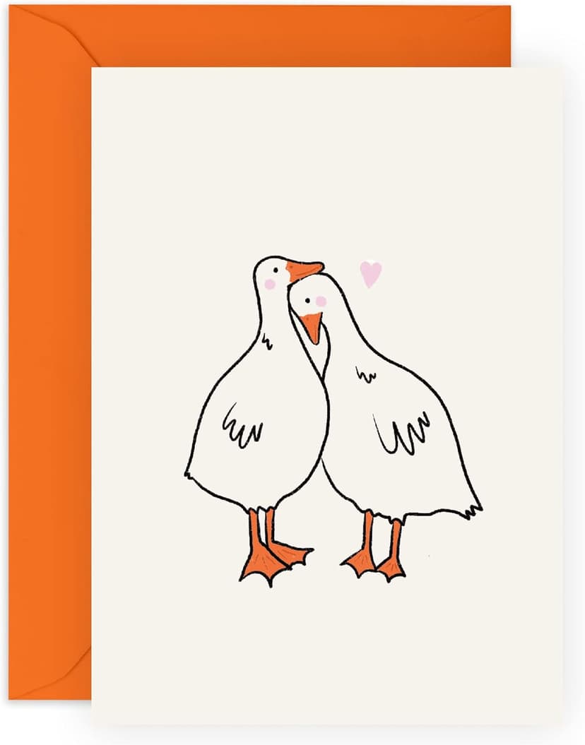 CENTRAL 23 Boyfriend Birthday Card - Girlfriend Anniversary Card - Ducks In Love - Wedding Anniversary Card For Husband Wife - Valentines Cards For Her - I Miss You Card - Comes With Fun Stickers