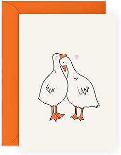CENTRAL 23 Boyfriend Birthday Card - Girlfriend Anniversary Card - Ducks In Love - Wedding Anniversary Card For Husband Wife - Valentines Cards For Her - I Miss You Card - Comes With Fun Stickers
