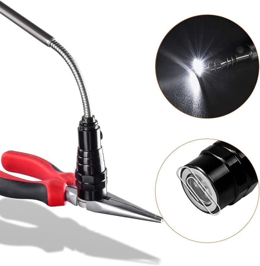 Magnetic Flashlight Gifts for Men Stocking Stuffers for Men Adults Pickup Tool Cool Extendable Magnet Telescoping Gadgets Christmas Birthday for Dad Him Husband Boyfriend Grandpa Handyman Mechanics