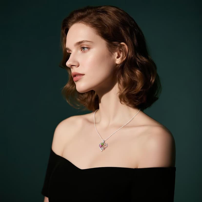 Iefil Christmas Gifts for Women Wife - 925 Sterling Silver Birthstone Necklace for Women, Anniversary Birthday Gifts for Wife Girlfriend Mom