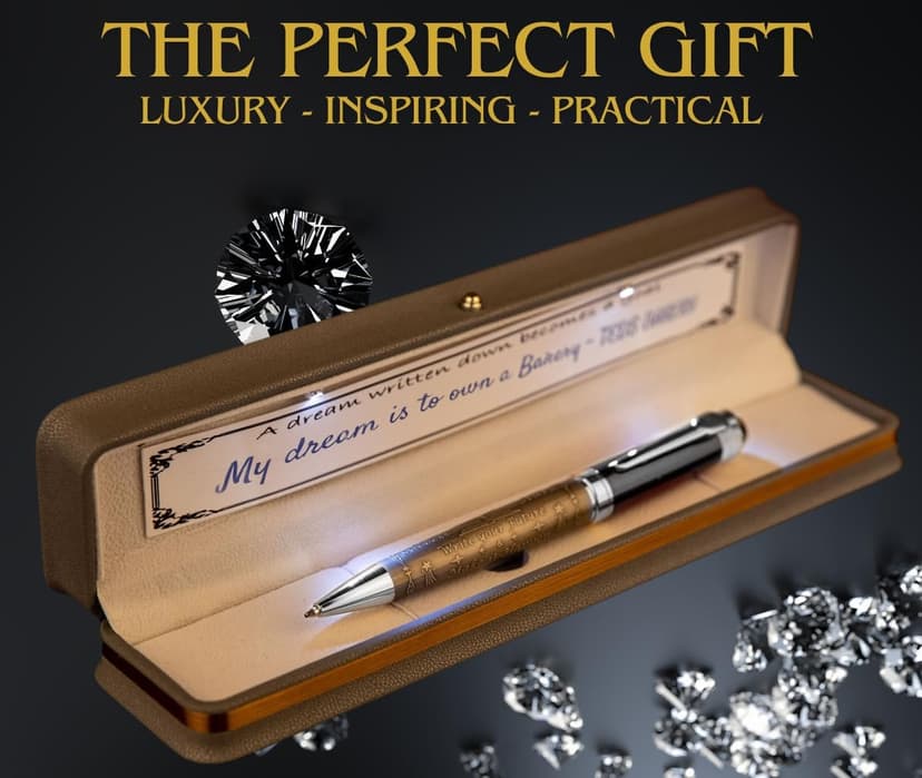 Fancy Pen for Men with Gift Box - Valuable Luxury Pen for Business and Office, Executive Gift for Family & Friends - Special Engraving & Led Decorative Box (BLACK SILVER)