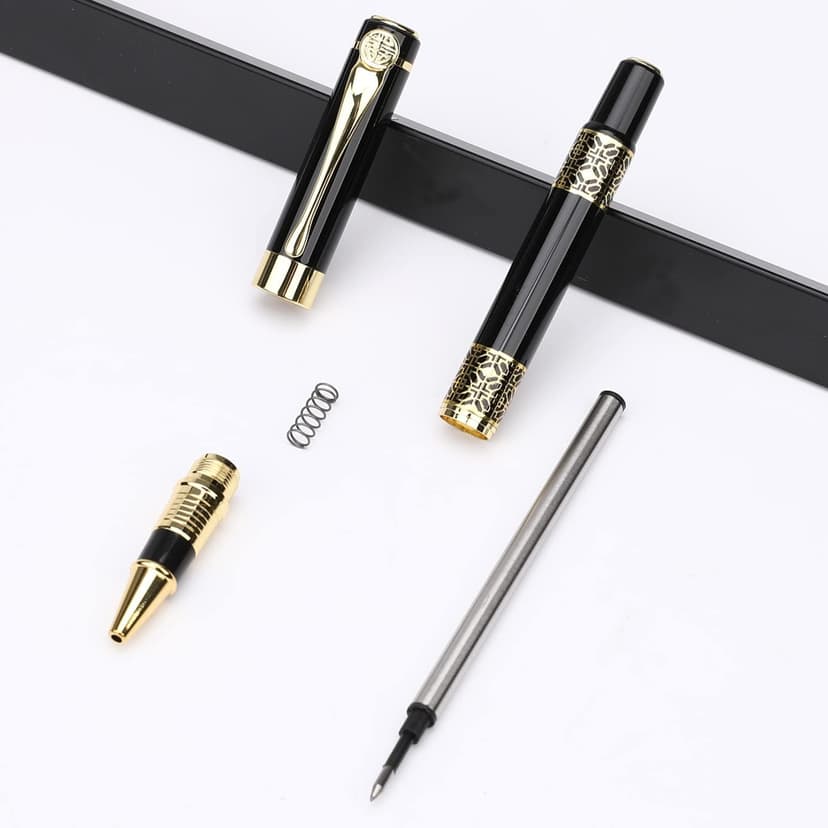 YIVONKA Ballpoint Pen Black Refill,business pens,Luxury Pen,Best Ball Pen Gift Set for Men & Women Professional Executive,Office,Nice Pens Classy Gift Box (Black)