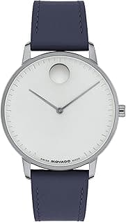 Movado Face Collection - Swiss Quartz Watch with 2H Movement, Leather Strap - Water Resistant 3ATM - Luxury Fashion Timepiece - Gift for Him and Her - 39mm