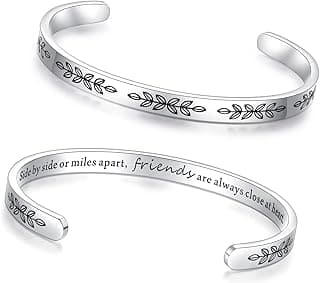 TONY & SANDY Cuff Bracelets for Women Teen Girls Best Friend Sister Mom Daughter Granddaughter Cousin Personalized Birthday Mother's Day Christmas Easter Gifts for Teens Girls Women Jewelry