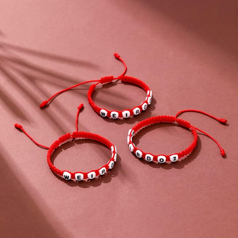 ANZWTLOYY Weirdo BFF Friendship Bracelets for 3 Handmade CHISMOSA Matching String Bracelets for Best Friends Couples Women Men