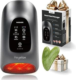 Hand Massager with Heat and Compression for Arthritis and Carpal Tunnel Relief, Finger Wrist Hand Therapy Equipment Pain Relief,Thoughtful Gifts for Women,Man(Gray)