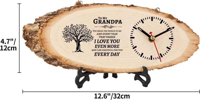 BeauGift Gifts for Grandpa Wooden Clock, Birthday Gifts for Grandpa from Granddaughter Grandchild, Best Grandpa Ever Gifts to My Grandpa Gifts