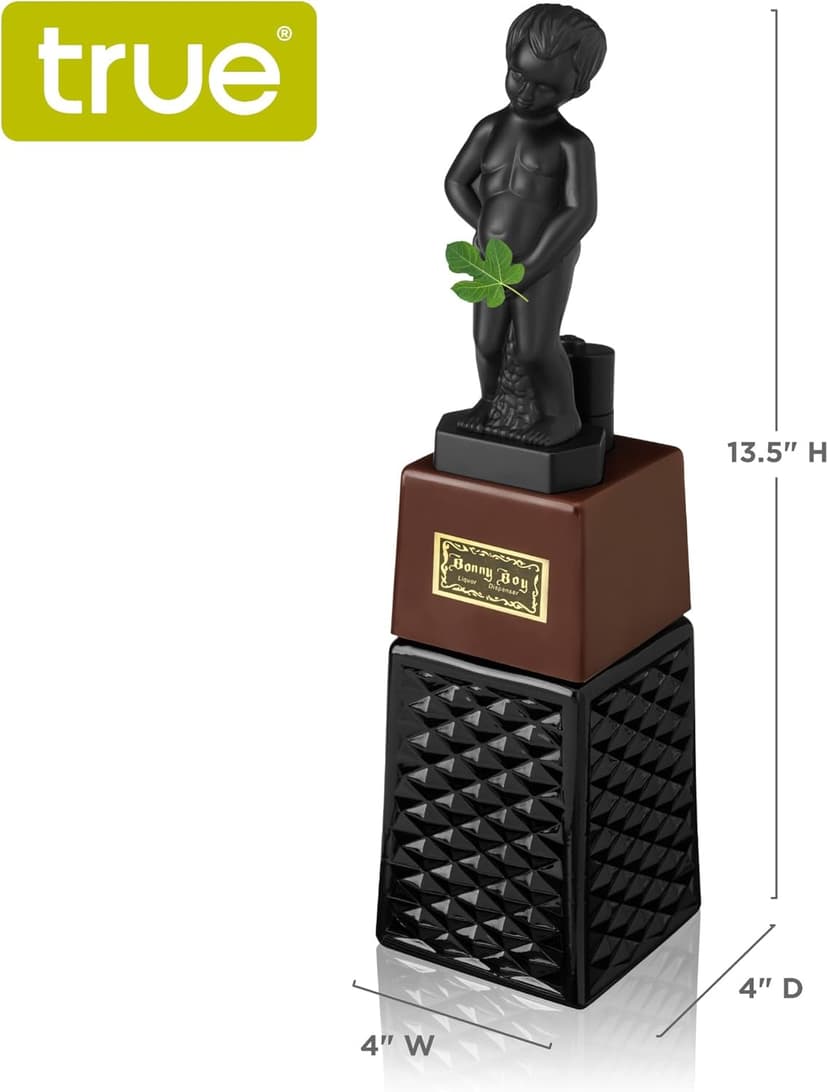 True Bonny Boy Liquor Dispenser, Novelty Drink Dispenser for Whiskey, Bourbon, Vodka, Gin, and Spirits, Fun Bar Cart Accessories for Home Bar, Man Cave, or Liquor Cabinet Decor, 16 oz, Set of 1