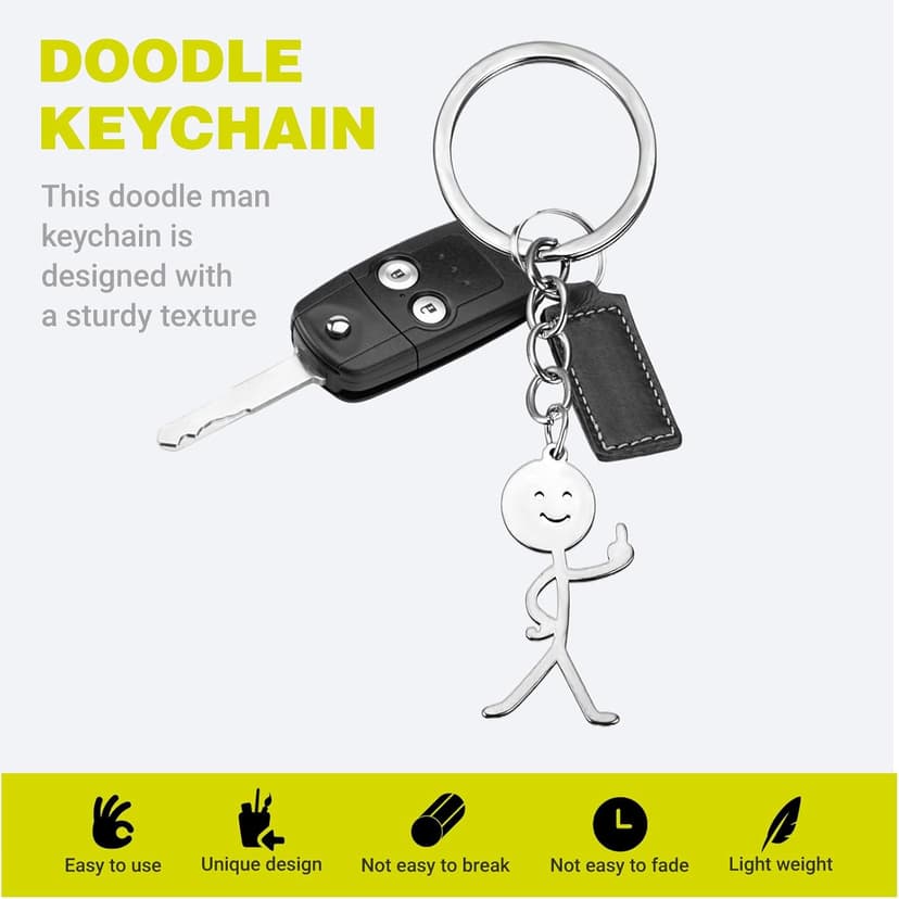 Ouligay 3Pcs Funny Keychain for Women,Middle Finger Keyring,Fun Keychains,Matching Keychains,Cool Gifts for Men