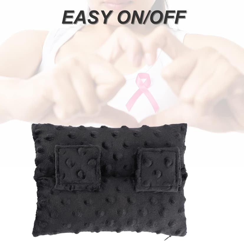 Pacemaker Pillow Chemo Port Pillows for Mastectomy, Open Heart Surgery Recovery Gifts Breast Cancer Bypass Post Surgery Cushion, Minky Dot Black
