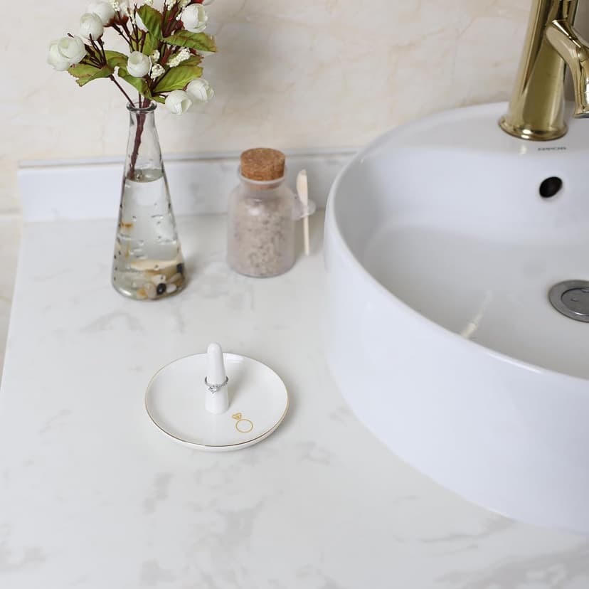 HOME SMILE Ring Holder Printed Ring，Engagement Engaged Wedding Bridal Gifts for Newly Engaged Friend,Daughter, Sister,Newlyweds,BFF