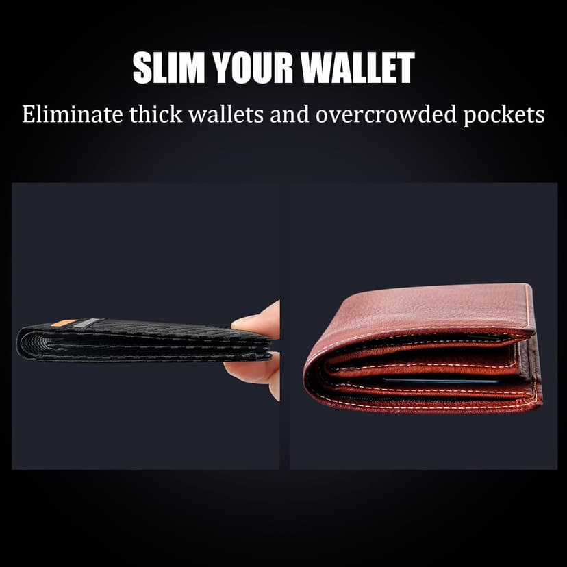 Wallets for Men Anti-theft Brush - Multi-Card Cash Clip Carbon Fibre Texture Ultra-thin Design Business Commuting Daily Carry Father's Day/Birthday Gift Preferred