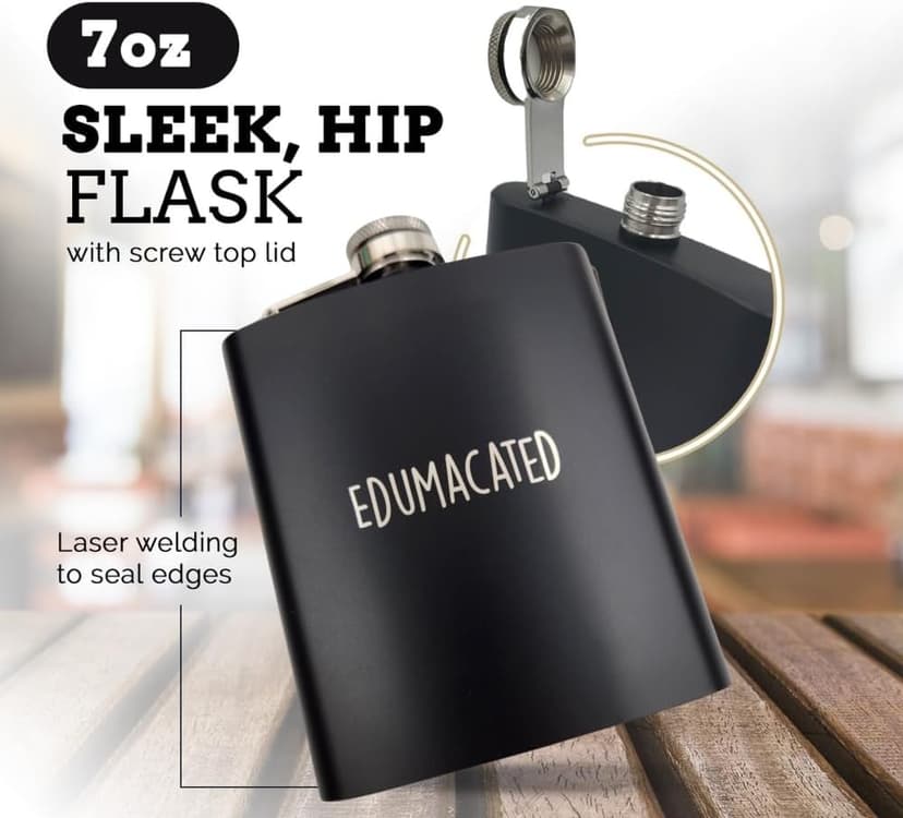 College Graduation Gifts Men 2025, Masters Degree Graduation Gifts, Funny Grad 2025 Present, Adult Graduate Gift Men, Brother Grads Gifts, Nurse Grads Gifts for Women, Edumacated Funny Flask