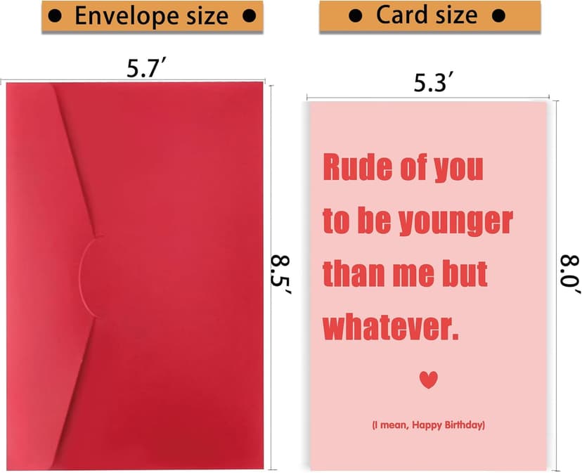 Funny Birthday Card & Gifts for Friend Sister Bestie, Humorous Birthday Card for Husband Wife, Cute Birthday Card for Men Women, Younger Than Me But Whatever
