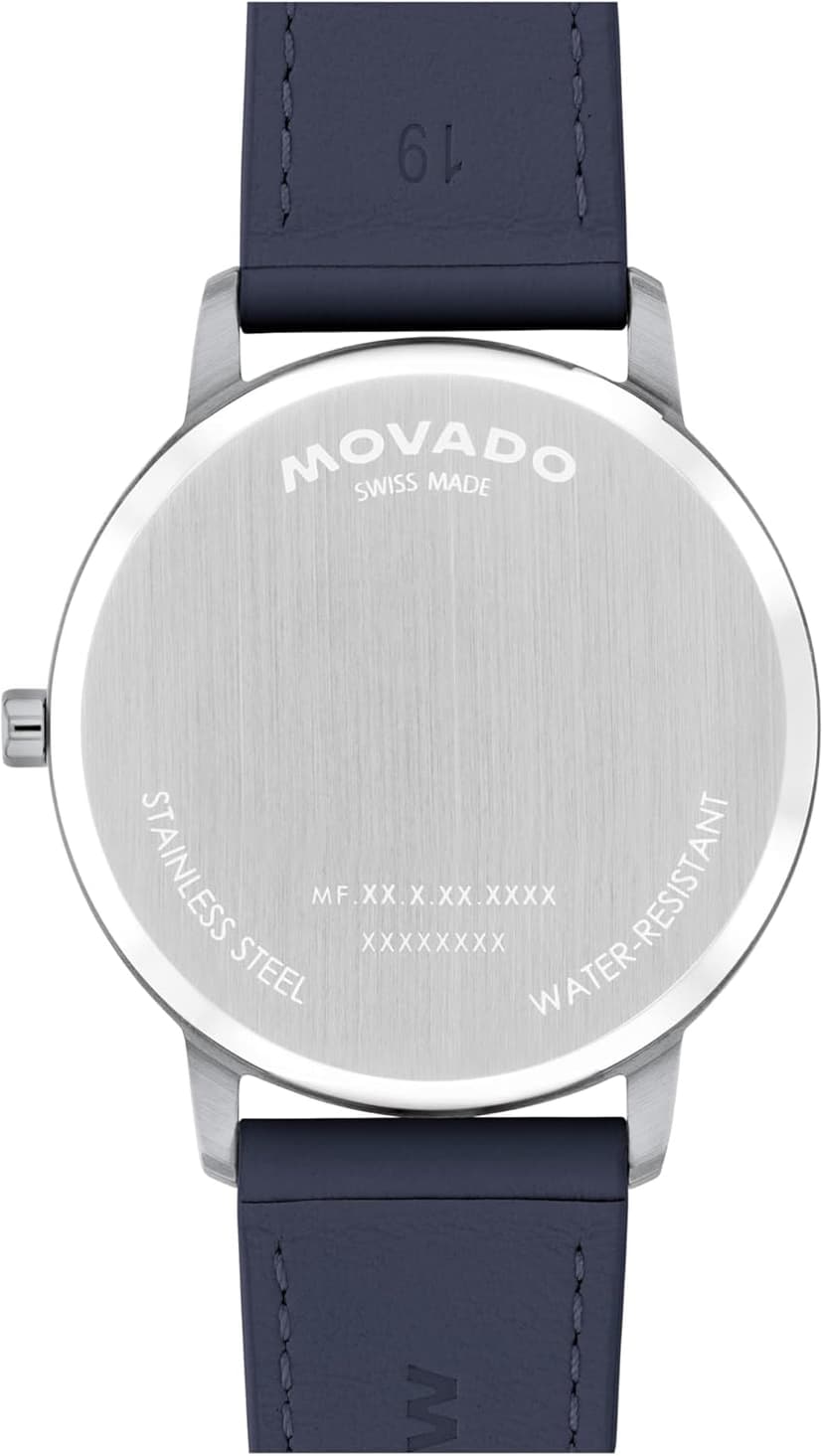 Movado Face Collection - Swiss Quartz Watch with 2H Movement, Leather Strap - Water Resistant 3ATM - Luxury Fashion Timepiece - Gift for Him and Her - 39mm