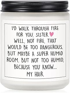 Funny Sister Gifts, Sister Birthday Gifts Ideas- Handmade Lavender Natural Soy Wax Candle (7oz)- Sisters Gift from Sister Brother for Graduation, Birthday, Christmas, Mothers Day, Sis Candle