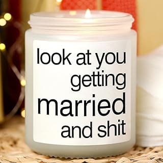 Wedding Gifts for Couples 2025, Funny Bridal Shower Gifts Personalized Lavender Scented Candles Bride Bridesmaid Proposal Custom The Bride to be 2025
