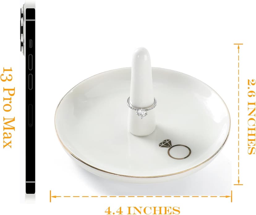 HOME SMILE Ring Holder Printed Ring，Engagement Engaged Wedding Bridal Gifts for Newly Engaged Friend,Daughter, Sister,Newlyweds,BFF