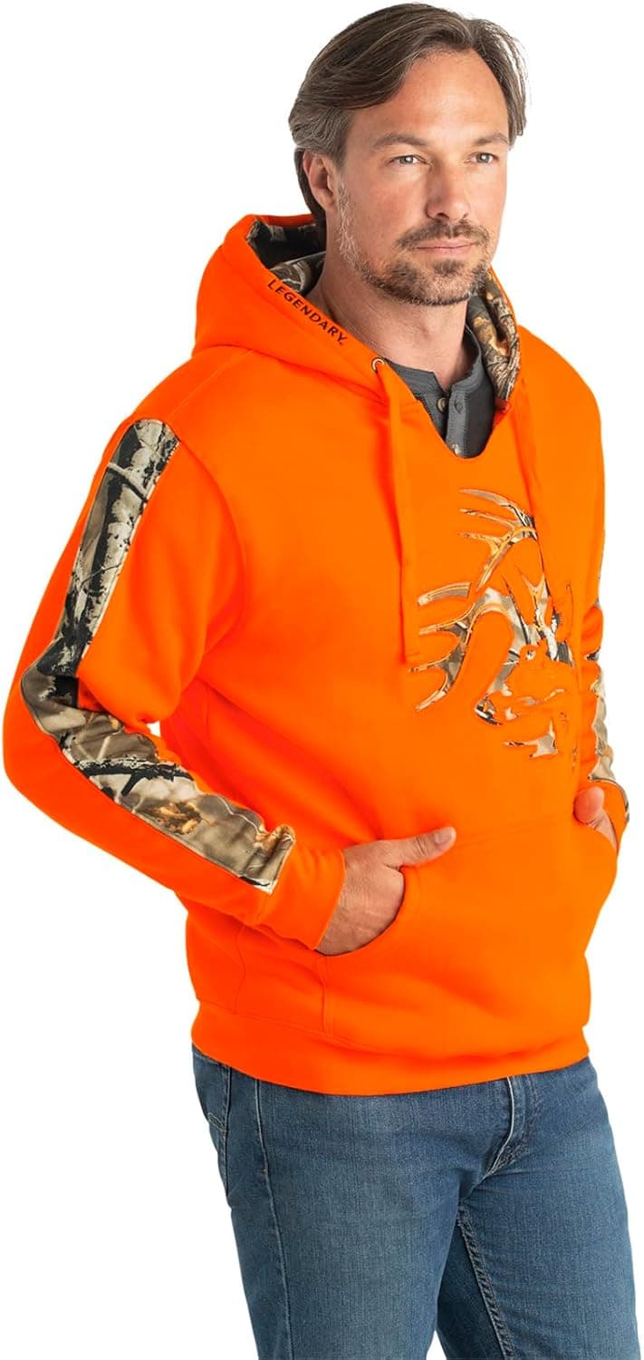 Legendary Whitetails Men's Camo Hoodie Pullover Sweatshirt Midweight V-Neck Design