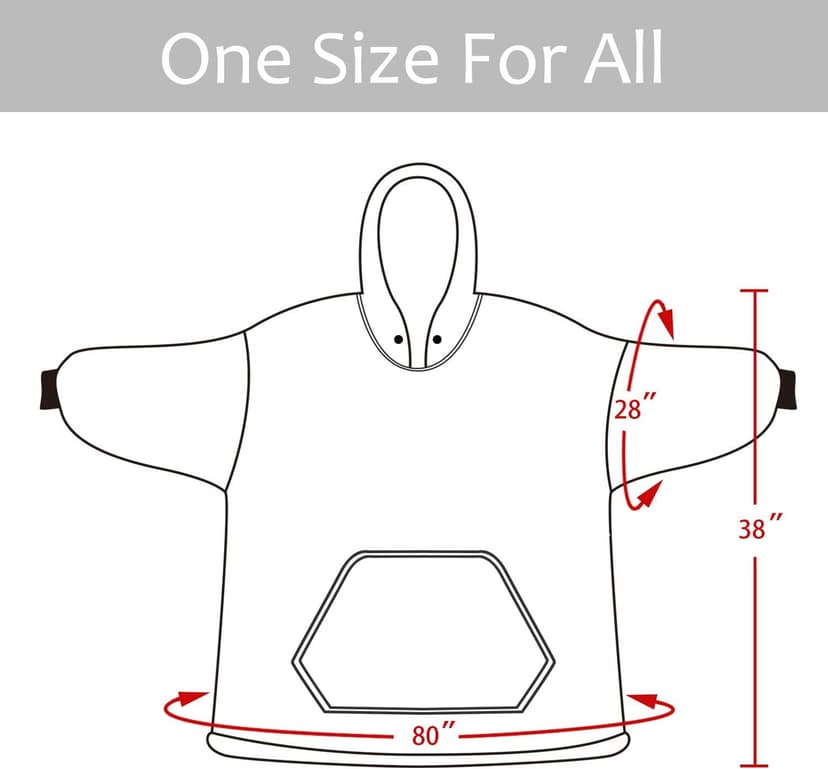 Catalonia Oversized Blanket Hoodie Sweatshirt, Wearable Sherpa Lounging Pullover for Adults Women Men