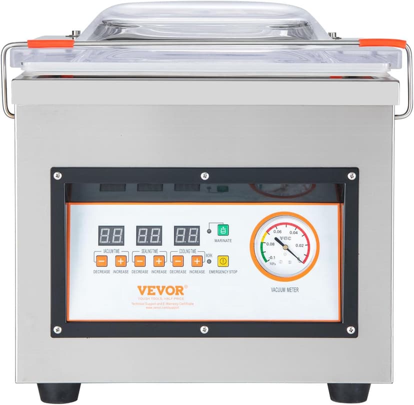 VEVOR Chamber Vacuum Sealer, 320W Sealing Power, Vacuum Packing Machine for Wet Foods, Meats, Marinades and More, Compact Size with 12.6 in Sealing Length, Applied in Home Kitchen and Commercial Use