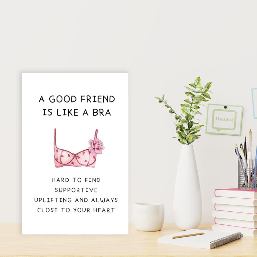 Funny Best Friend Birthday Gifts Cards for Women, Bestie Definition Card,Happy Birthday Gift for BBF Sister, Great Friendship Card for Her -“A Good Friend Is Like A Bra”