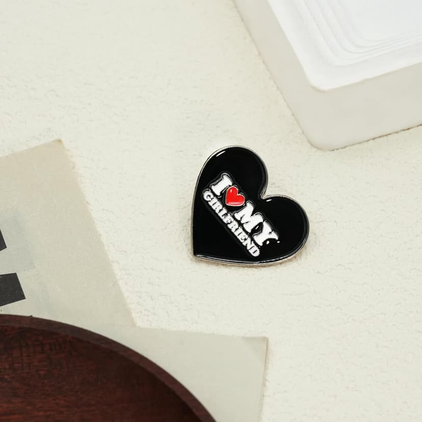 Ronglry I Love My Gir.lfriend Pin Cute Gifts for Boyfriend Funny Boyfriend Gift Ideas on Anniversary Valentines Birthday Gifts for Him I Heart My Gir.lfriend Pins for Men