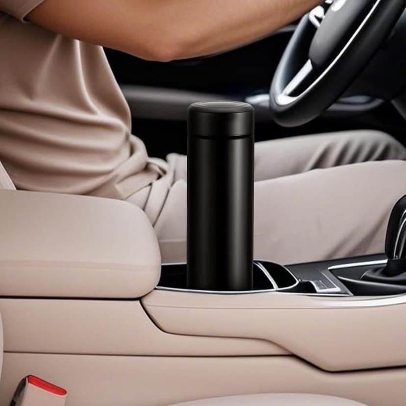 17oz Stainless Steel Water Bottles, Slim Water Bottle, Thermo Water Bottle, Insulated Water Bottle Keep Hot for 12 Hrs, Cold for 24 Hrs for Coffee, Drinks(Black)