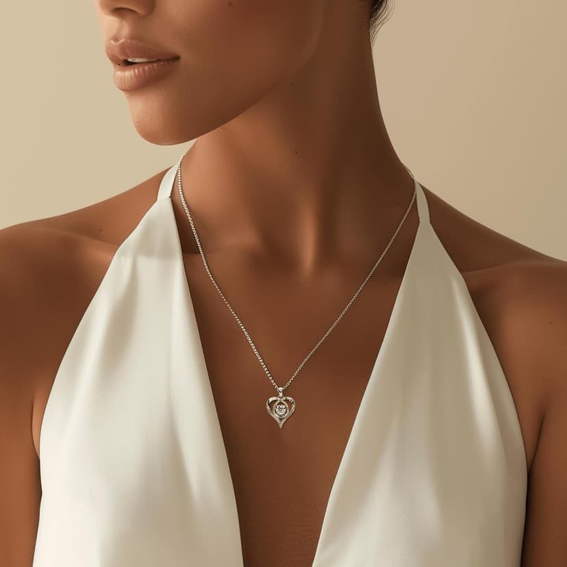 Heart Pendant Necklace for Her Moissanite Lab-Created Gem Jewelry for Women I Love You S925 Sterling Silver Gifts to Wife Girlfriend Mom Daughter Anniversary Birthday Christmas Valentines Day