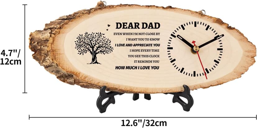 BeauGift Dad Gifts, Wooden Clock Gifts for Daddy from Daughter Son Kids, Dad Birthday Gift Idea for Papa Who Wants Nothing, Christmas from Child to My Dad