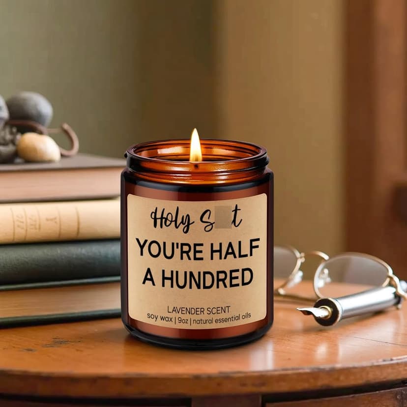 Fairy's Gift Funny 50th Birthday Candles, 50th Birthday Gifts for Women Men, Cool Turning 50 Year Old Gifts Ideas, Happy Half a Hundred Bday, Funny Presents for 50 Year Old Women, Men in Their 50s