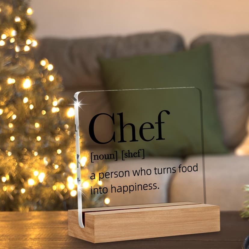 Chef Gifts for Men Women, Chef Definition Gift, Gifts for Chefs, Home Kitchen Decor, Desk Decor Acrylic Sign, 4 x 4 Inches