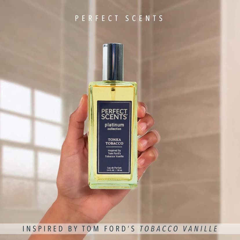 Perfect Scents Fragrances | Inspired by Tom Ford’s Tobacco Vanille | Platinum Collection | Tonka Tobacco | Unisex Eau de Parfum | Paraben & Phthalate Free | Never Tested on Animals | 3.4 Fl Oz