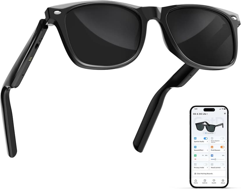 AI Glasses for Men & Women, Smart Glasses Powered by ChatGPT, AI Real-time Translation with 145 languages, 11H Music Play, Bluetooth Sunglasses with Polarized Lens, UV Protection for Daily Use, Travel