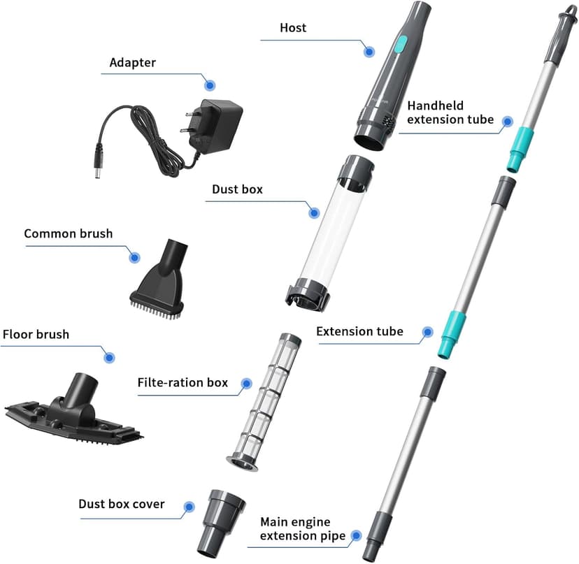 Handheld Spa Hot Tub Vacuum- Cordless Small Above Ground Pool Cleaner with 2 Brush Heads, 90 Mins Running Time, 12 Gallons/Min Powerful Suction, Ideal for Cleaning Debris and Sand Underwater, Black