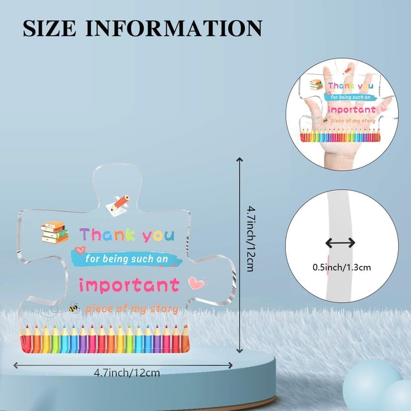 Gifts for Teachers - Teacher Christmas Gift,Teachers Appreciation Gifts for Women,End of Year Thank You Teacher Acrylic Decor Valentines Day Retirement Graduation Birthday Gift