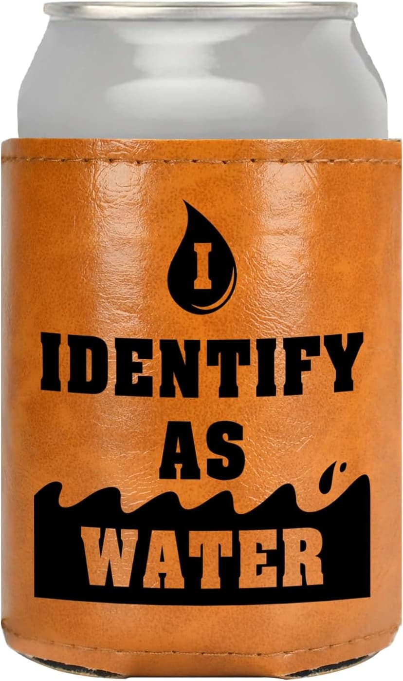 White Elephant Gifts for Adults Leather Can Cooler for Men Christmas Stocking Stuffers Gifts for Dad From Daughter Son Fathers Day Birthday Gag ldeas Funny Retirement Gift Tactical Koozie