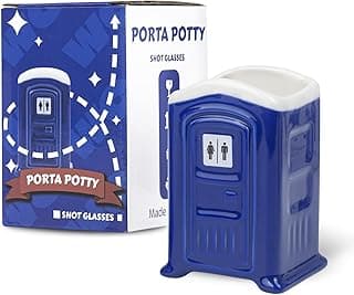 Ceramic Porta Potty Shot Glasses(1 PACK), White Elephant Gift for Adults, Gag Gifts Funny for Adults, Top Choice Secret Santa Gifts for Men, Friends and Coworker