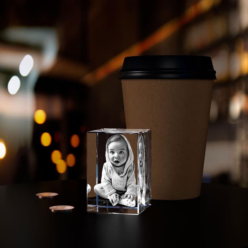 ArtPix 3D Crystal Photo, Personalized Gifts for Women, Wife, Her, Him, Men, Husband, Grandma, Great Customized Gift With Your Own Photo, Custom Glass 3D Laser Etched Picture Wedding